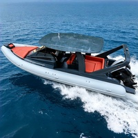 9.9m Fiberglas RIB Kabinli Tekne 33ft ORCA Hypalon Şişme Tüp Ağır Hizmet Tipi Arama Kurtarma Yarı Sert Şişme Botlar
