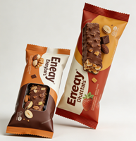 Sachets personnalisés scellés au dos de qualité alimentaire pour bonbons, chocolats, barres protéinées, barres aux noix, sachets comestibles en Mylar pour chocolat, type oreiller
