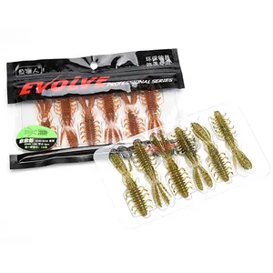 LUTAC Soft Shrimp Lure Fishing Soft Bait Shrimp Lure TPE Plastic Lure 62MM 1.8G 75MM 3G Floating
