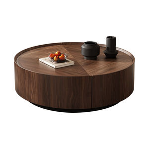 High Quality Modern <b>Walnut</b> Bark Wood Frame Round Coffee <b>Table</b> Modern Simple Living Room Storage Coffee <b>Table</b> - Product Image 1
