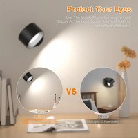 Lampe murale à double tête LED, commande tactile, télécommande, rotation à 360°, recharge USB, sans fil, portable, lampe de chevet pour la lecture dans la chambre