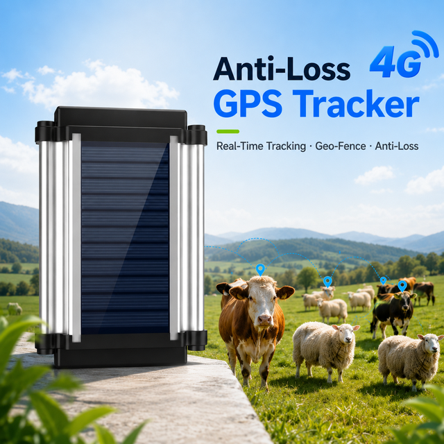 Solar Powered 10000mAh 1 Year Battery Life 4G 2G Android Cattle Sheep Tracker Waterproof IP67 GPS Beidou
