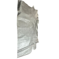 Cuir de vachette pleine fleur gaufré argenté, résistant aux plis, pour vêtements, accessoires, chaussures, sacs, cuir véritable