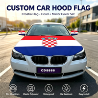 Housse de capot de voiture avec drapeau de la Croatie, logo croate personnalisé, élastique, pour rétroviseur, décoration pour événements sportifs
