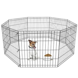 Pieghevole in metallo esercizio cucciolo per animali domestici gabbia di esercizio 8 pannelli 24 pollici Pet recinzione cane esercizio penna con porta - Product Image 1