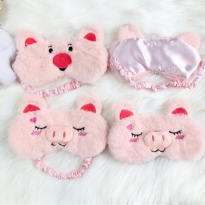 Tùy chỉnh in bông Mặt nạ mắt dễ thương màu hồng lợn lụa ngủ sang trọng Mặt nạ mắt - Product Image 6