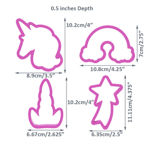 Corne de licorne <span class=keywords><strong>en</strong></span> plastique, <span class=keywords><strong>arc</strong></span>-<span class=keywords><strong>en</strong></span>-<span class=keywords><strong>ciel</strong></span>, étoile filante Biscuit Fondant moule coupe-pâte outils et ensemble de emporte-pièces - Product Image 3
