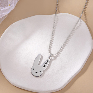 DAIHE Hip Hop Lil Peep Sign Love Rabbit Acero inoxidable rapero colgante collar gótico hombres mujeres Collar para jóvenes cantantes Fans - Product Image 3
