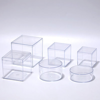 Boîte d'emballage en plastique pet, ronde et carrée, transparente avec étiquettes personnalisées, vente en gros, qualité alimentaire, en pet, 50 unités