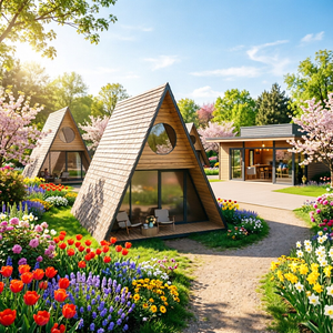 Chalet Prefabricado Moderno <span class=keywords><strong>en</strong></span> Forma de A para Resort, Pousada y <span class=keywords><strong>Casa</strong></span> de <span class=keywords><strong>Campo</strong></span> con Estructura Modular de Fácil Instalación - Product Image 1