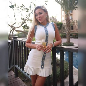Robe de couture femmes été nouvelle jupe tricotée à volants sans manches - Product Image 2