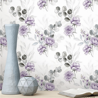 Papier peint en vinyle PVC KingMair classique, imperméable et résistant à l'humidité, motif géométrique floral, installation facile DIY pour hôtel, chambre, couloir