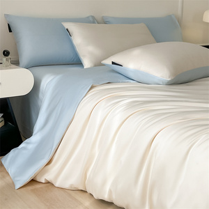 2025 nuova luce di lusso stampato biancheria da letto <span class=keywords><strong>in</strong></span> <span class=keywords><strong>seta</strong></span> lavata Set Cool Feeling <span class=keywords><strong>copripiumino</strong></span> 4 pezzi tra cui trapunta lenzuola all'ingrosso - Product Image 4