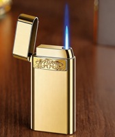 Briquet à gaz butane rechargeable en métal moderne, gravé sur mesure, coupe-vent et écologique, pour homme, cadeau personnalisé