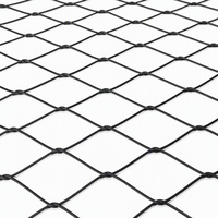 Filet de câbles tressés en acier inoxydable noir élégant et flexible pour terrasses de stations balnéaires et façades de luxe