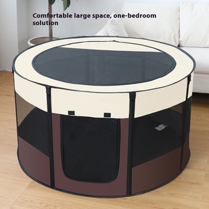 Восьмиугольная дышащая складная клетка для собак и кошек, вольер для щенков, большой размер, товары для дома, с рисунком лапок, универсальная - Product Image 1