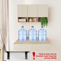 Bureau d'ordinateur mural pliable avec tiroir, robuste, gain de place, étagère en bois massif, surface en PVC - Direct CN