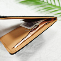 2024 Factory Vintage Contract Color PU Leather Cash Dull Polish Card Sleeve Bifold Leather Wallet para hombres