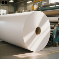 Rouleaux Jumbo de Vinyle Blanc Auto-Adhésif 60-80gsm Papier de Libération en Silicone Glassine Autocollants Thermofusibles Sensibles à la Pression Unique