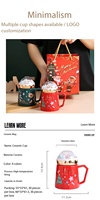 Tasse de Noël, cadeau de la veille de Noël, tasse en céramique pour enfants avec couvercle, ensemble de tasses à eau, boîte cadeau, cadeau de Noël, vente en gros