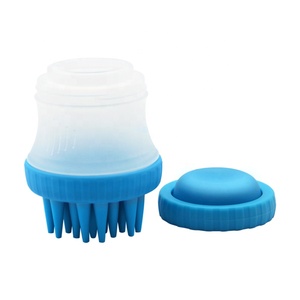 Cepillo de masaje de goma suave para perros y gatos, dispensador de champú para mascotas, hecho de fábrica - Product Image 3