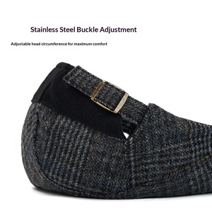 Topi Ivy Pria Motif Kotak-kotak Musim Gugur Musim Dingin Gaya Inggris, Topi Ivy Wol Campuran Hangat untuk Pria - Product Image 5