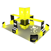 Stand d'exposition modulaire portable en aluminium 20x30 pieds avec boîte lumineuse rétroéclairée personnalisée pour salon professionnel