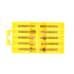 <span class=keywords><strong>HSS</strong></span> 10pc <span class=keywords><strong>Fraise</strong></span> <span class=keywords><strong>Fraise</strong></span> Titane plaqué En Plastique En Boîte Or Haute vitesse En Acier À Bois Coupe Couteau - Product Image 6