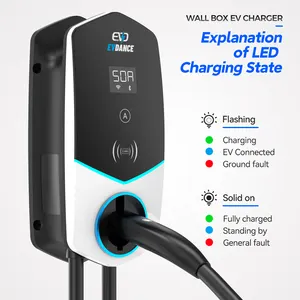 EVDANCE Electric Car Pile EV Wall Box Preço Estação de carregamento AC Wallbox WIFI Mobile Wall-mounted Fast Charger Wallbox para Tesla