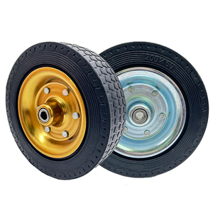 VIMA Schwerlast-Einzelrad und Lenkrolle, 8 Zoll, Gummi-Eisen-Lenkrolle, Tragfähigkeit 330 kg, Rolle für Werkzeugwagen, Mülltonnen, Abfallbehälter - Product Image 1