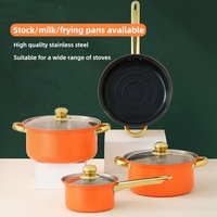 Set Peralatan Masak Stainless Steel 12-Piece Ramah Lingkungan dengan Warna Kustom, Panci Anti Lengket, dan Tutup Kaca Temper