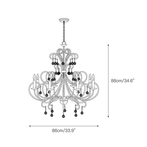 <span class=keywords><strong>Lustre</strong></span> en <span class=keywords><strong>fer</strong></span> forgé antique de style européen Renaissance italienne - Product Image 6