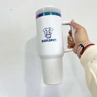 Us 20pack 40oz noir blanc poudre arc-en-ciel plaqué acier inoxydable tasse à café gobelet bouteille d'eau tasse pour gravure laser
