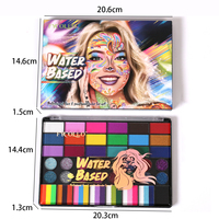 42 Warna Perlengkapan Cat Wajah Halloween Trendy Matte Body Art Makeup Set Cat Gouache Non-Toksik
