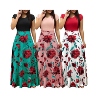 Robe Longue Maxi Fleurie Élégante d'Été 2024 pour Femmes, Ornée de Dentelle, à Pois, Style Mode Décontracté
