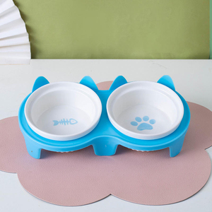 Cuencos Dobles de Cerámica para Gatos, Cuenco de Agua con Protección para el Cuello, Cuenco Elevado con Boca Inclinada para Comida y Agua, Suministros para Mascotas - Product Image 6