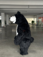 Costume de mascotte gonflable personnalisé en peluche, nouveau design tendance pour fête de célébration, costume de mascotte ours noir