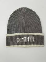 Bonnet en tricot côtelé à rayures contrastées avec logo brodé en 3D, unisexe, chaud, décontracté, pour l'hiver