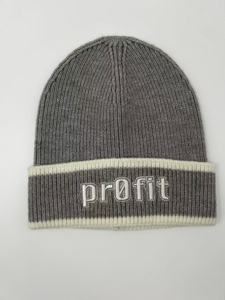 Gorro de Punto con Rayas en Contraste, Logotipo Bordado en 3D, Unisex, Cálido, Invernal, Informal, Gorro de Calavera - Product Image 2