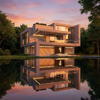 TOPPRE Villa moderne de luxe à deux étages en acier lourd, duplex, normes australiennes, maison préfabriquée à ossature légère en acier