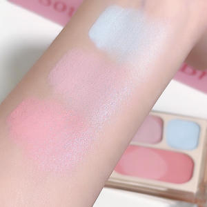 พาเลทบลัชเปลี่ยนสีสามสีสไตล์<span class=keywords><strong>เกาหลี</strong></span> ครีมรูจ ชิร์ก คัลเลอร์ ทรีอินวัน อายแชโดว์เนื้อแมตต์ธรรมชาติ เม็ดสีแน่น - Product Image 4