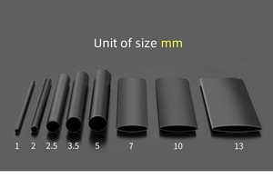 Gaine thermorétractable noire Ashan 2:1 en PE, 2,0 mm, 1KV VW-1, ignifuge, simple paroi, -55°C +125°C, pour câbles - Product Image 3