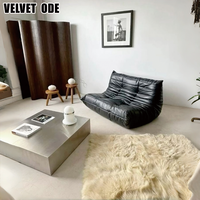 Nouvelle arrivée, fauteuil Togo, cuir véritable, pliable, éponge compressée, canapé d'appoint relaxant pour le côté de la fenêtre