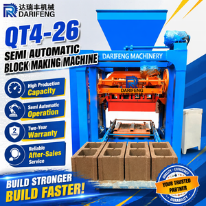 Machine semi-automatique QT4-26 pour la fabrication de briques creuses, pleines, en béton, de <span class=keywords><strong>pavés</strong></span> et de blocs de pavage autobloquants - Product Image 1