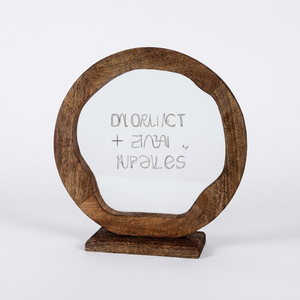 Sculpture d'art circulaire en bois faite à la main, décoration minimaliste pour table de salon - Product Image 1