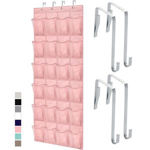 Hot 24 Grid Pink Breathable Mesh Pocket Hanging <b>Storage</b> Rack Closet Rack Hanger Hanging <b>Storage</b> Bag - Product Image 1