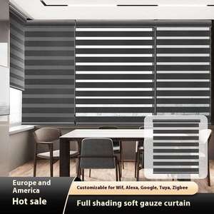 Ở nước ngoài xuất khẩu điện thông minh <span class=keywords><strong>Zebra</strong></span> Rèm hai lớp chống nắng trong suốt rèm cửa Bluetooth Wifi điều chỉnh cho - Product Image 2