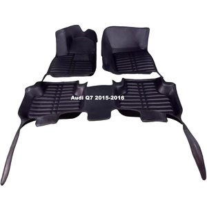 Alfombrillas de Coche de Doble Capa para <span class=keywords><strong>Audi</strong></span> <span class=keywords><strong>Q5</strong></span>/Q7/SQ5 (Volante a la Derecha) |   Base de Cuero 5D + Alfombra Desmontable, Juego Ecológico Resistente para Todo Clima - Product Image 1