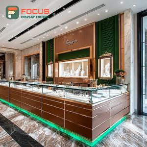 Vitrina de Exhibición de Joyería para Centro Comercial de Alta Visibilidad, Vitrina de Exhibición para Mostrador de Centro Comercial con Marco de Madera - Product Image 3