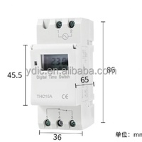 Controlador de Tiempo Electrónico Inteligente THC15A IP21 con Certificación CE, 240V 30A, Retardo de 1 Hora, Tipo Riel, para Microordenadores